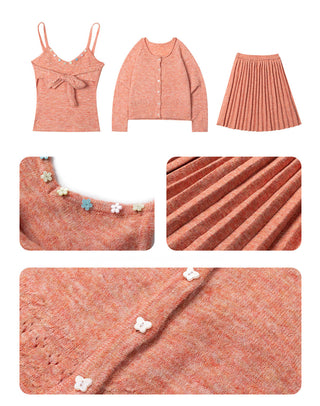 [NECY] Sunset Flower Garden Knit Set