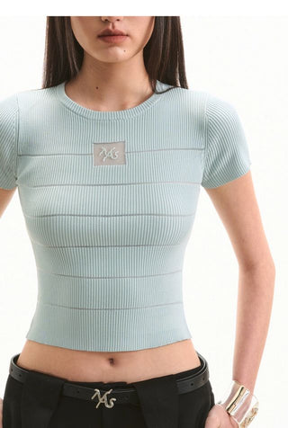 [NOTAWEAR] Beaded knitted T-shirt