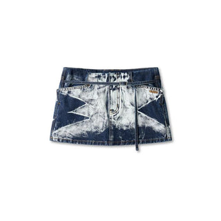 [NOTAWEAR] Washed Denim Low-Rise Mini Skirt