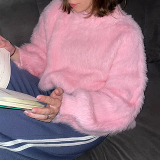 Fleece-lined wide-leg pants