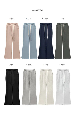 Planning Milk Slim Fit Flared Training Pants - 8 Colors