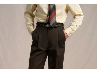[CULTUM] Wool Blend Double Pleat Trousers