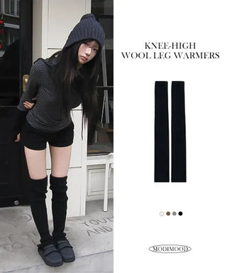 High wool leg warmers