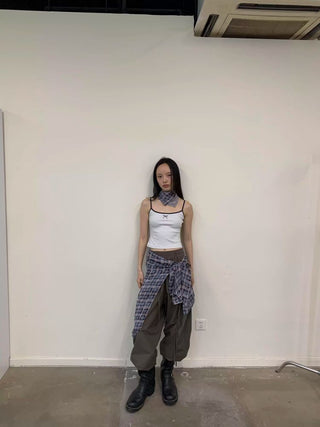 [NEVERSEEZ] Quick-Dry Wide Leg Parachute Pants