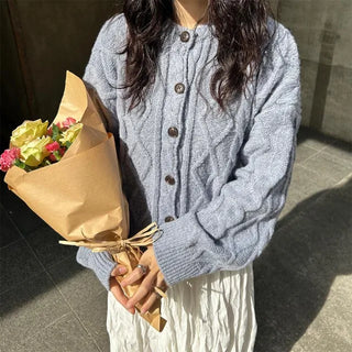 Cable knit cardigan