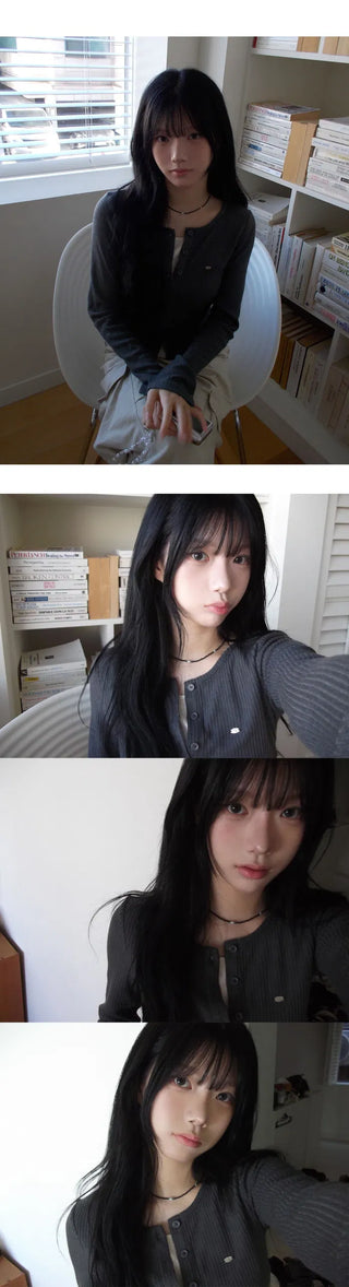 Shirring Layered Ribbed Knitwear Cardigan - 4 Colors