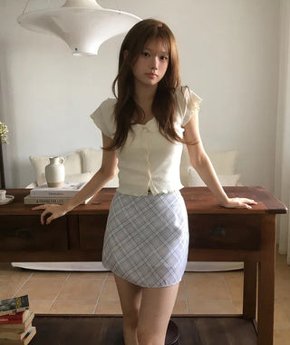 Mulan Punching Short Sleeve Cardigan - 4 Colors