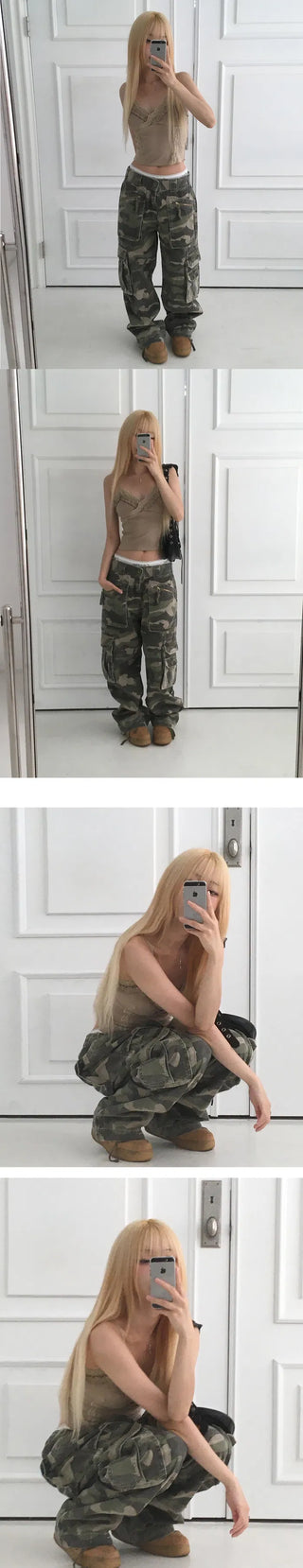 Military Camo Cargo Semi-Wide Pants - 3 Colors