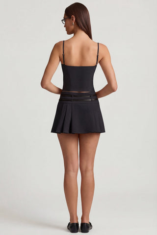 Cut-Top Camisole Top in Black