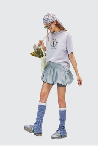 [Monterest] Reflective Print Bubble Sports Skirt
