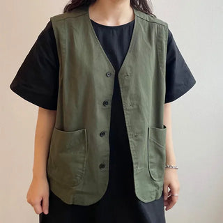 bro cotton casual pocket vest