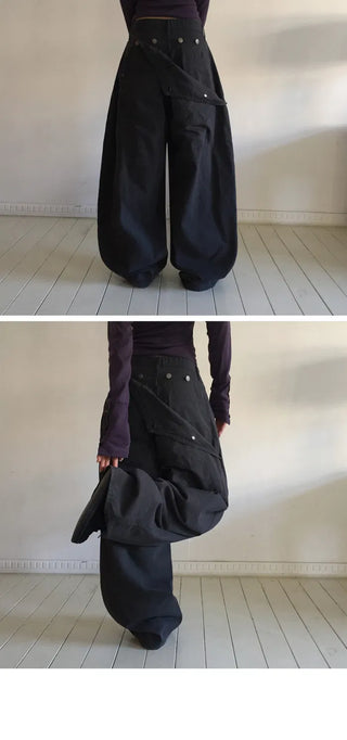 4-button secret pocket wide pants - 4 colors