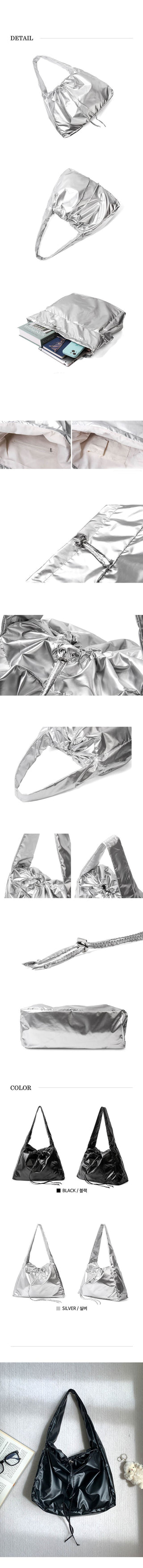 Rajen Metal Shirring String Shoulder Bag