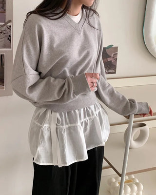 (2 colors) Ribbon Layered Wrap Skirt