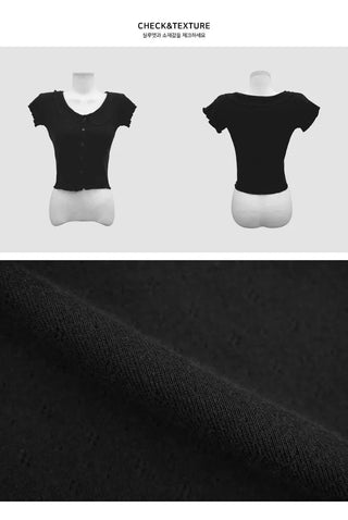 Mulan Punching Short Sleeve Cardigan - 4 Colors