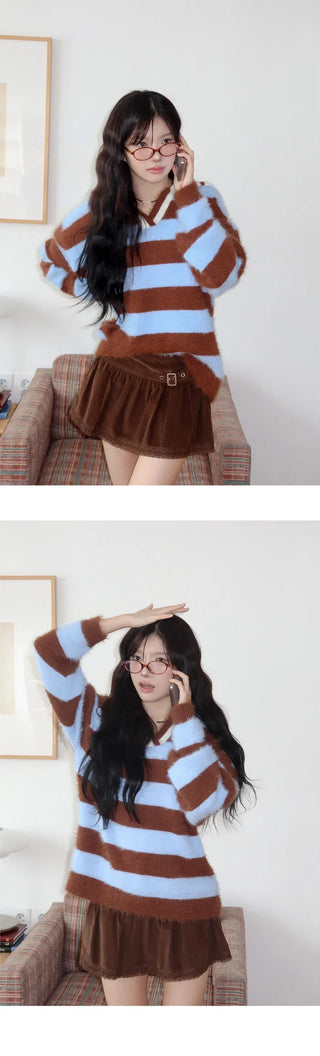 Corduroy lace belt mini skirt - 2 colors
