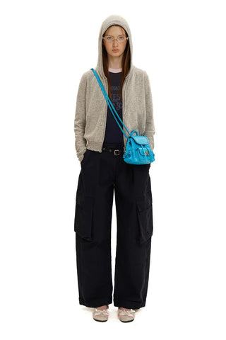 [Moromoro2] Cotton Wide Leg Work Pants with  Belt
