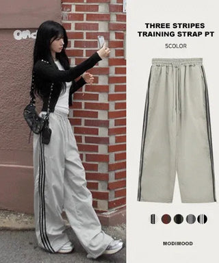 Seasonless Three-Striped Two-Way Track Pants - 5 Colors