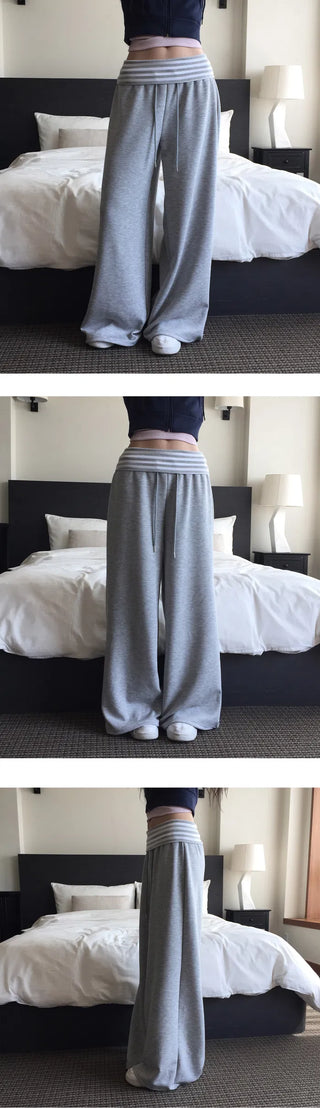 Flared vs. Wide Wrinkle-free Summer Folding Striped Training Pants - 2 colors (Delayed delivery)