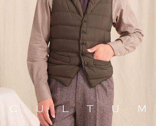 [CULTUM] Tailored Down Vest with Notch Lapel