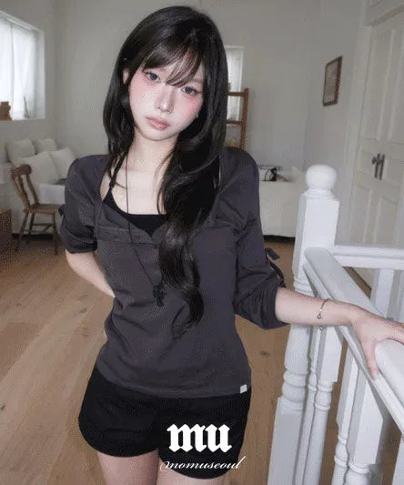 Line Roll-up 3/4 Sleeve T-shirt - 4 Colors