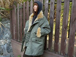 [NeverSeez] Fur Collar Oversized Parka Coat