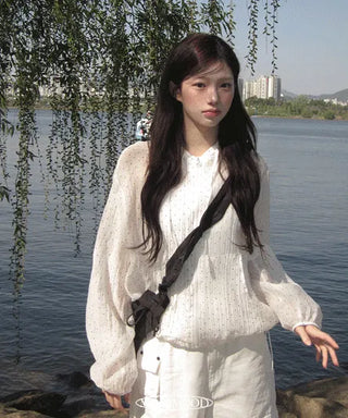 Dot Frill Hooded Jacket - 2 colors