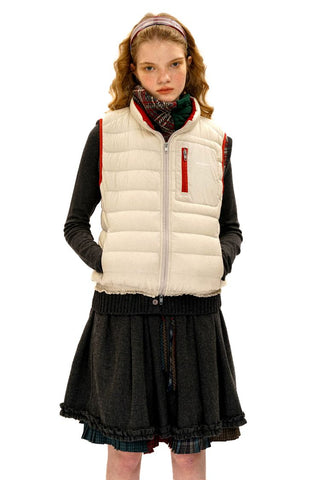 [Moromoro2] Lace Trim Hooded Down Jacket /  Vest