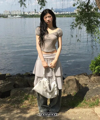 Dofuin Puff Lace Top - 3 colors