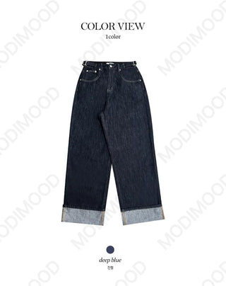 MD highly praised fit roll-up non-fade Raw fabric wide pt