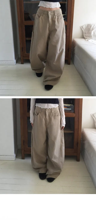 4-button secret pocket wide pants - 4 colors