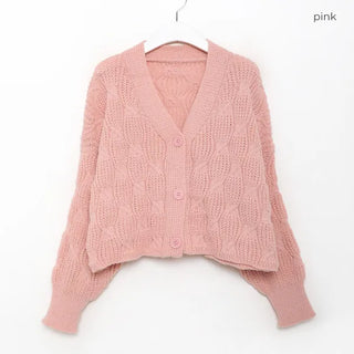 Waffle Cable Knit Cardigan