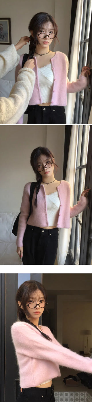 Pori Angora Crop Daily Cardigan - 3 colors