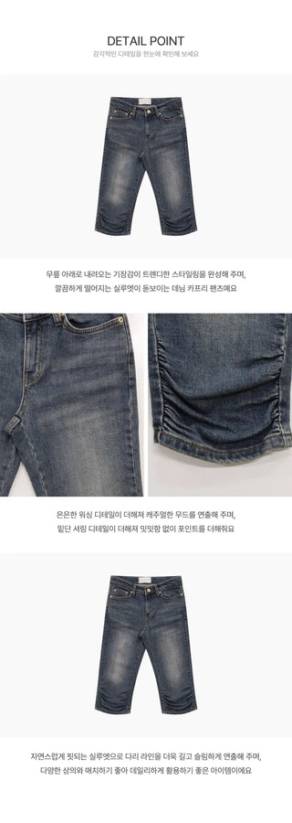 Origin Denim Shirred Capri Pants