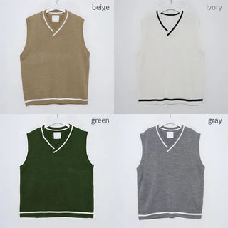 V-neck knit vest