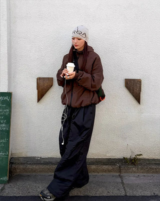 Waist string parachute pants