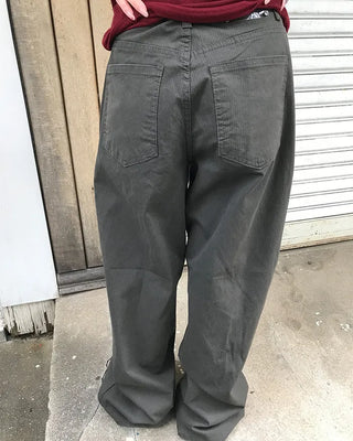 Pinstripe Wide Cotton Pants