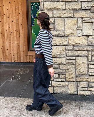 Striped Henley Neck Knit