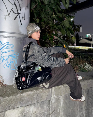 92 Back Logo Cotton Wide Pants