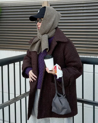 Wool color cable knit
