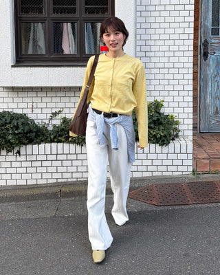 Short crew neck cardigan