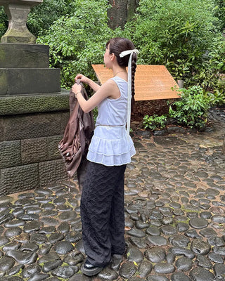 Heart Embossed String Pants