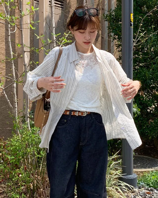 Flower sheer T-shirt