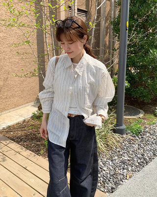 Striped loose-fit shirt