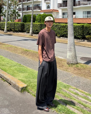 Pinstripe two-pleat slacks