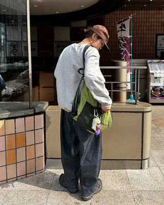 (Unisex) Two-pleat wide-leg pants