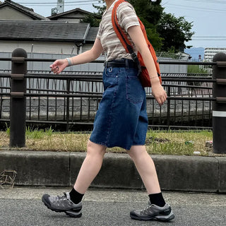 D-ring Bermuda denim pants