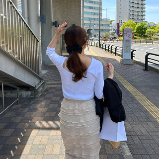 Back U-neck 5/8 length cut and sew