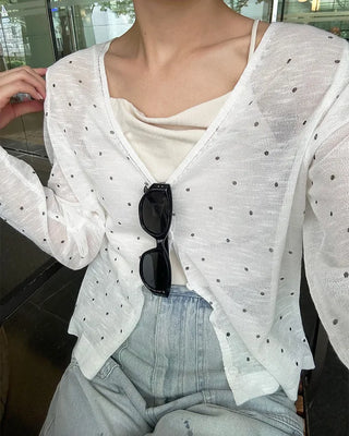 See-through polka dot summer cardigan