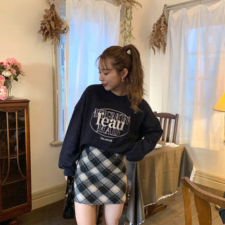 Cross-check mini skirt